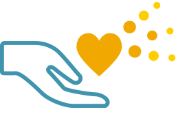 Free-drug program hand & heart icon