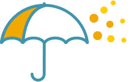 Insurance coverage umbrella icon